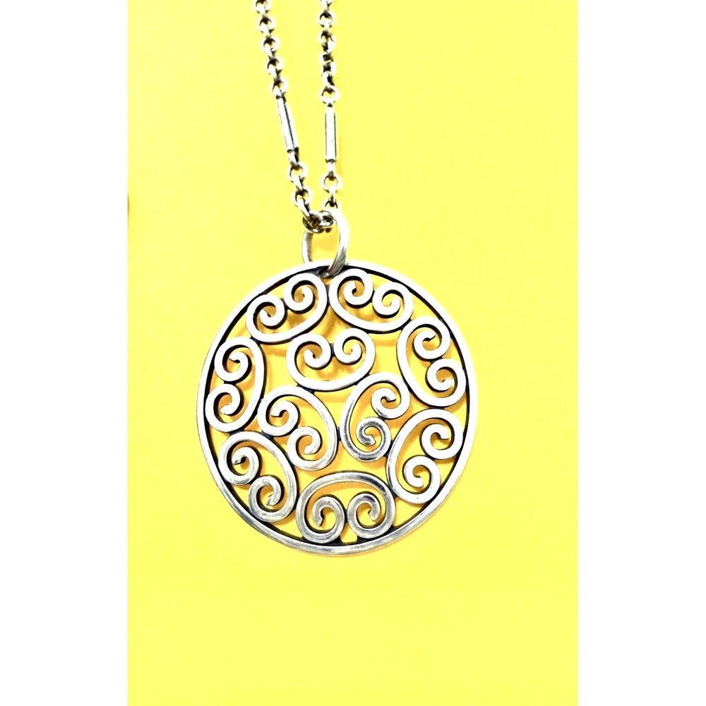 James Avery Retired Moroccan Disc Pendant on Long 16" JA Chain